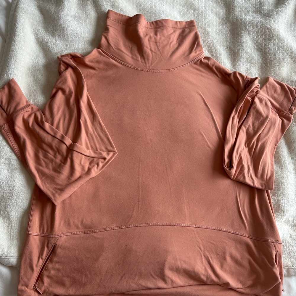Ready to Rulu Lululemon Make A Move Coral High Neck Long Sleeve Top